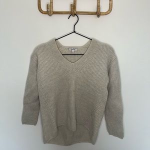 Cream Madewell V neck sweater, 100% Merino wool
